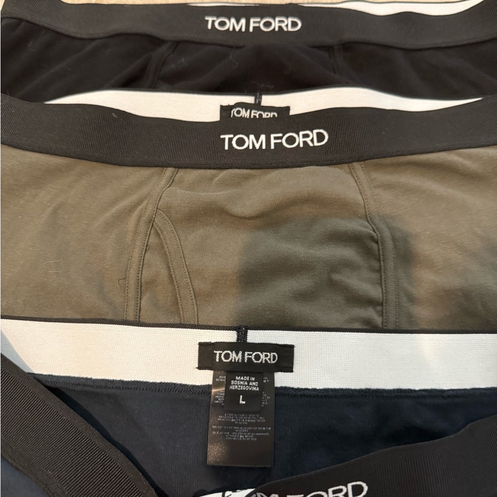 Tom Ford Black, Olive, and Navy Boxer Briefs Trio